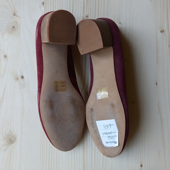 Madewell Block Heel Dress Shoes in Burgundy Wine suede leather - Picture 5 of 5